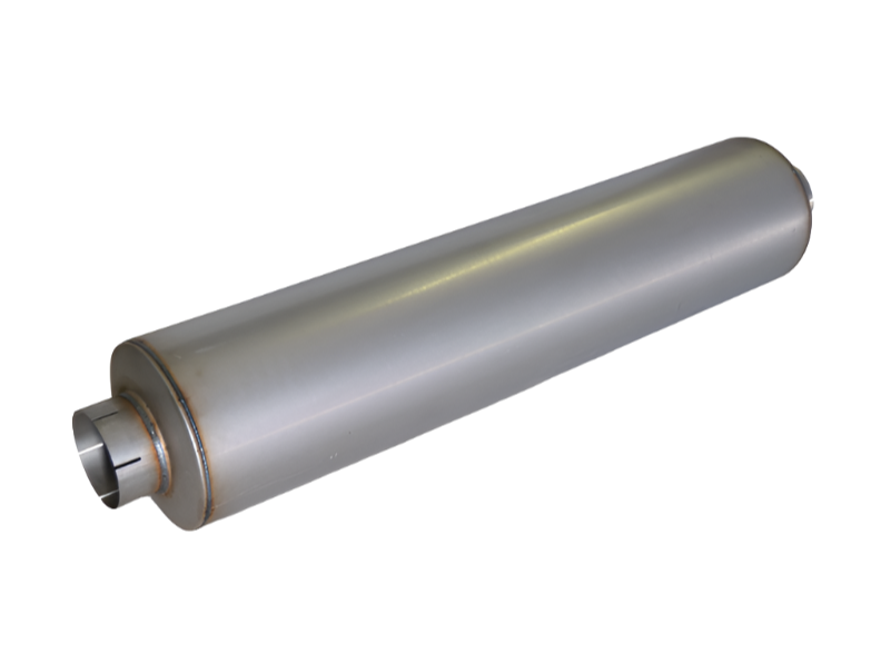 Diamond Eye MFLR BIG DOG QUIET TONE 5inID SGL IN/SGL OUT 10inDIA X 45in BODY 51in LENGTH BAFFLED AL - Black Ops Auto Works