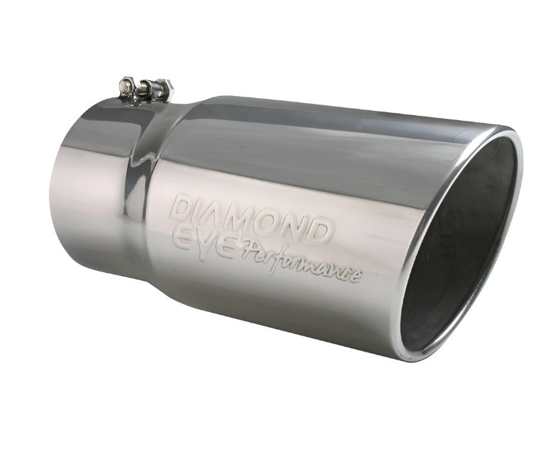 Diamond Eye TIP 4in-5inX12in BOLT-ON ROLLED ANGLE 15-DEGREE ANGLE CUT: EMBOSSED DIAMOND EYE - Black Ops Auto Works