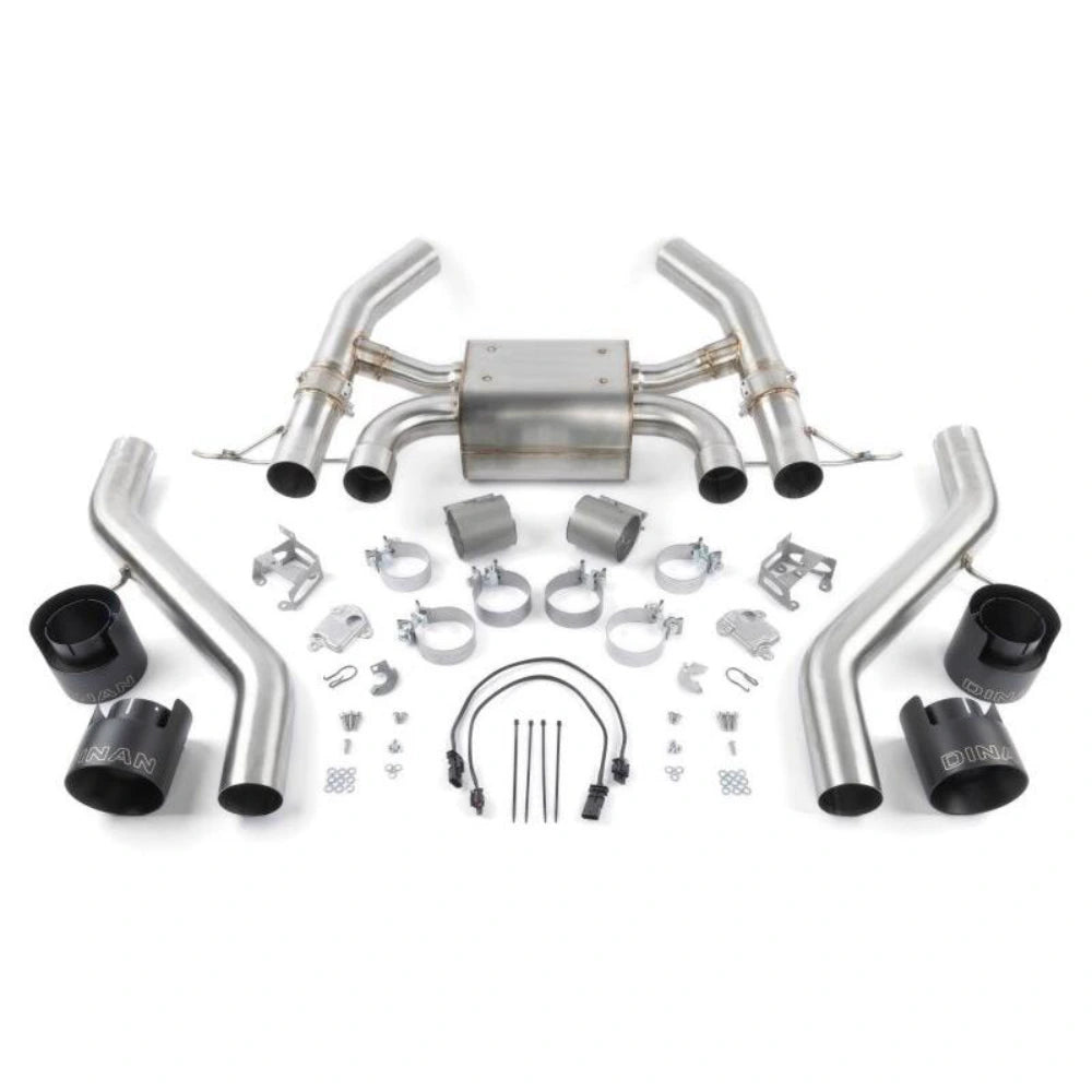Dinan Dinan 23-26 BMW M2 (G87) Valved Axleback Exhaust System - Black Tips