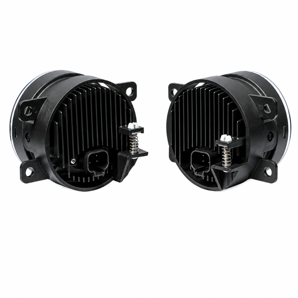 Rear housing and factory-style connectors on Diode Dynamics DD7986 Elite fog lights