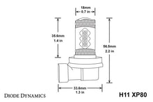 Load image into Gallery viewer, Diode Dynamics DD0165P H11 XP80 LED Cool White (pair) - Diode Dynamics DD0165P
