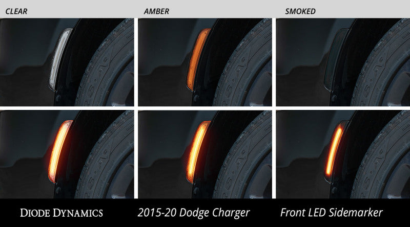 Diode Dynamics DD5112 LED Sidemarkers for 2015-2023 Dodge Charger, Smoked (set) - Diode Dynamics DD5112