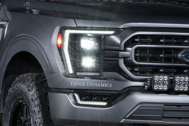 Diode Dynamics Elite Max headlamp beam pattern comparison vs factory