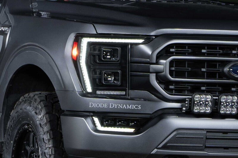 Diode Dynamics Elite Max headlamps installed on Ford F-150 showing light output