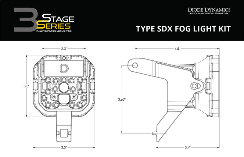 Diode Dynamics SS3 Pro Type SDX Kit ABL - Yellow SAE Fog Diode Dynamics DIODD7106