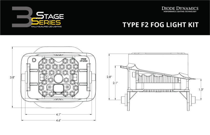 Diode Dynamics SS3 Sport Type F2 Kit ABL - Yellow SAE Fog Diode Dynamics DIODD7013