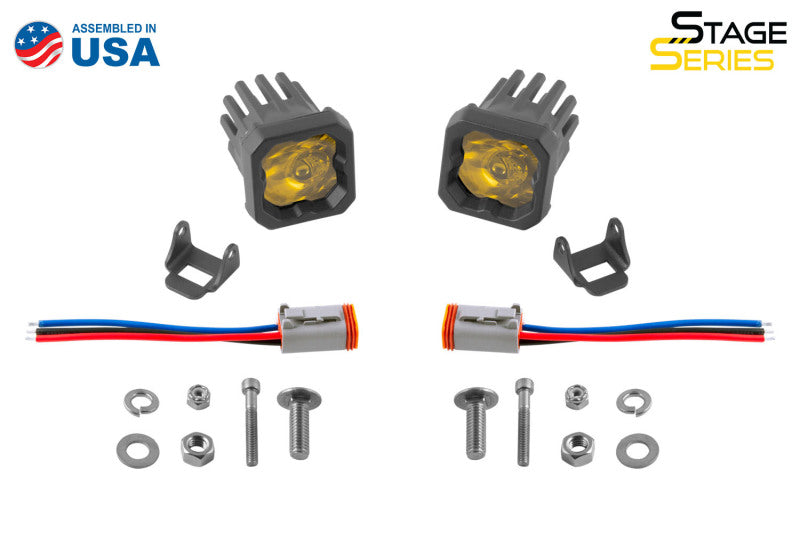 Diode Dynamics Stage Series C1 LED Pod Pro - Yellow Flood Standard ABL (Pair) Diode Dynamics DIODD6463P