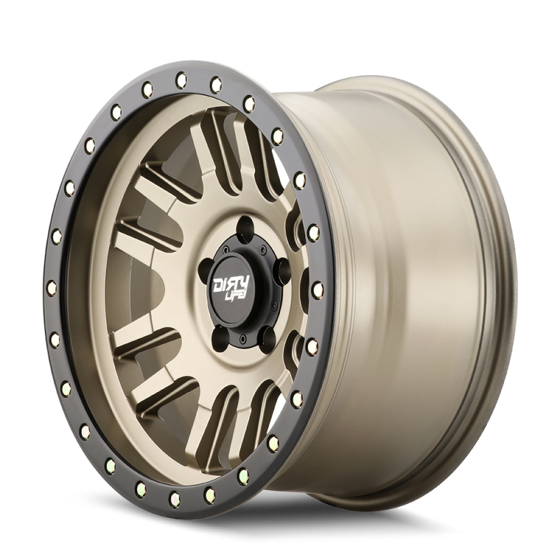 Dirty Life 9309 Canyon Pro 17x9/5x127 BP/-12mm Offset/71.5mm Hub Satin Gold Wheel - Beadlock - Black Ops Auto Works