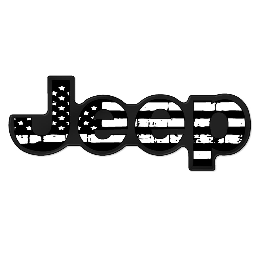 Distressed Flag Jeep Trunk Badge - Black Ops Auto Works