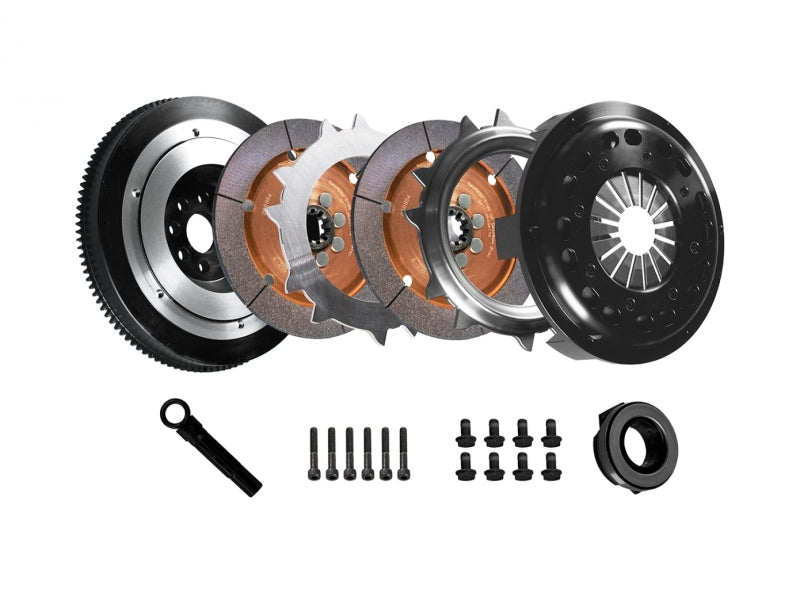 DKM Clutch BMW E34/E36/E39/E46/Z3 (6 Cyl) Ceramic Twin Disc MR Clutch w/Flywheel (650 ft/lbs Torque) - Black Ops Auto Works