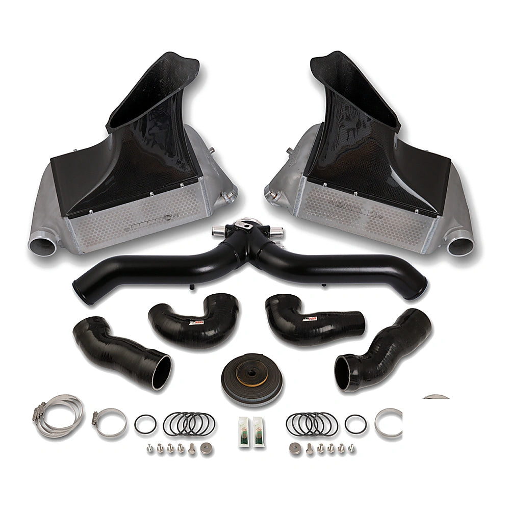 do88 10-12 Porsche 911 Turbo/Turbo S (997.2) BigPack Intercooler Kit w/Black Pipe - do88 DOBBIG-130SV