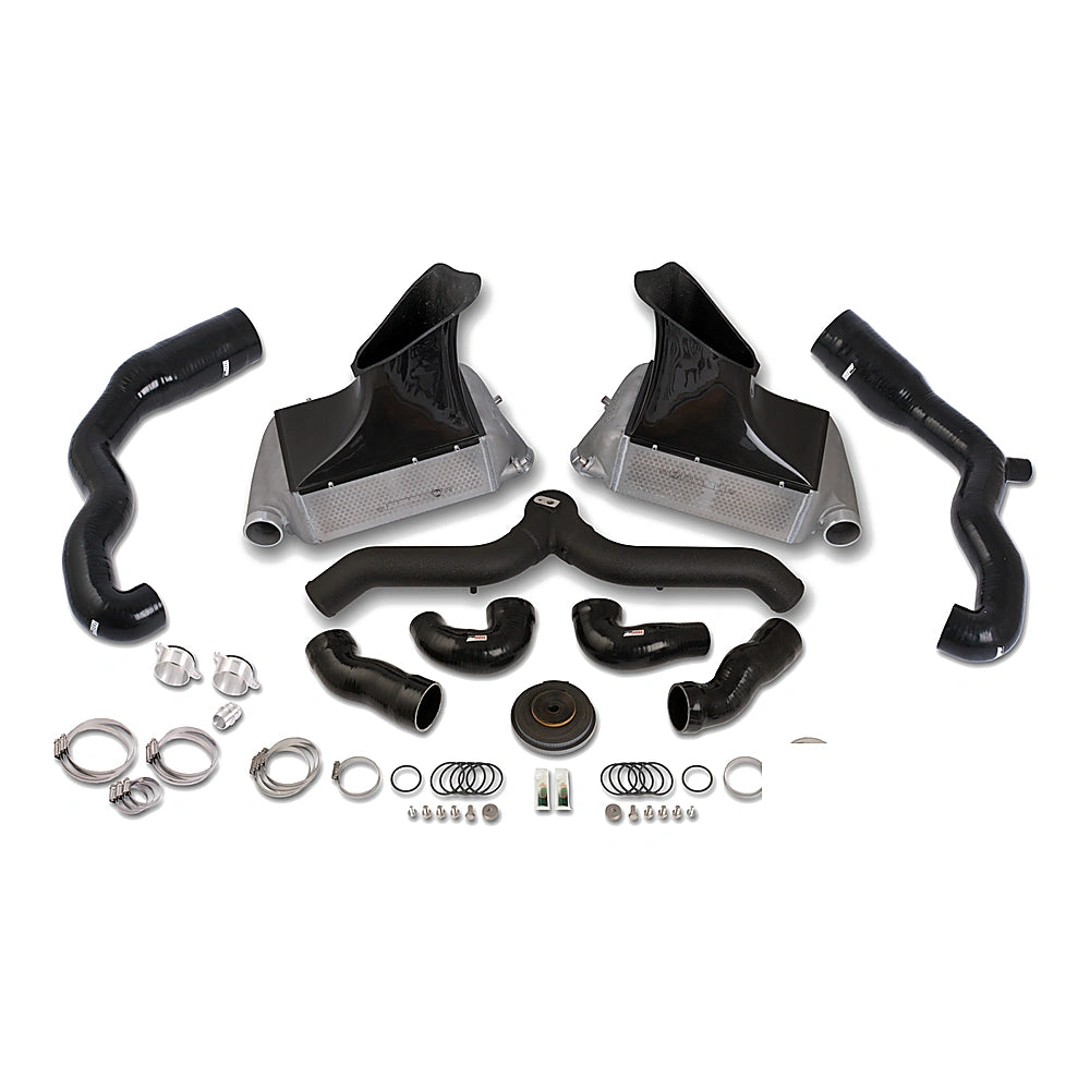 do88 07-09 Porsche 911 Turbo/GT2 (997.1) BigPack Intercooler Kit w/Black Pipe + Inlets - do88 DOBBIG-140SV-76