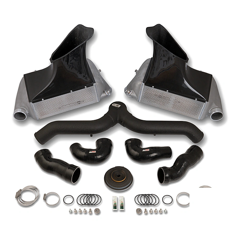 do88 07-09 Porsche 911 Turbo/GT2 (997.1) BigPack Intercooler Kit w/Black Pipe - do88 DOBBIG-140SV