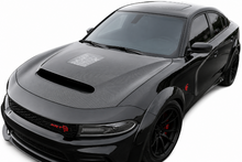 Load image into Gallery viewer, Front angle view of Dodge Charger with Black Ops Demon Window Hood installed