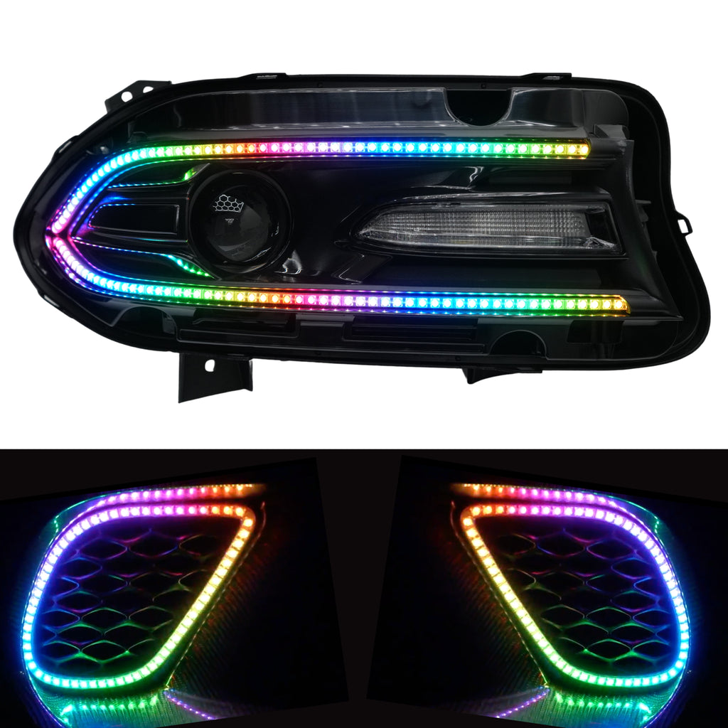 RGB Halo Kits E18 | D17 | A23 | A21 | P2 - BX12 Dodge Charger Flow Series DRL Boards (2015-2023)