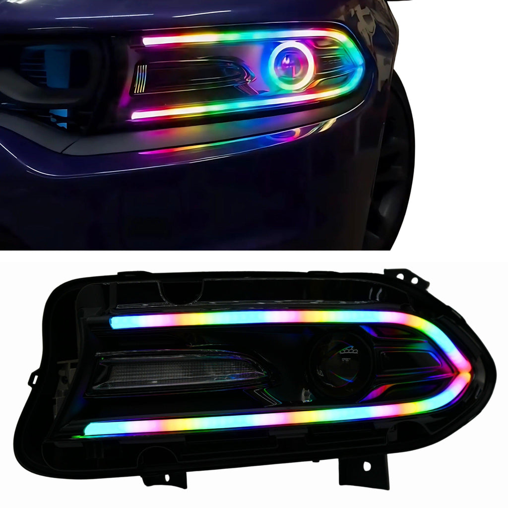 RGB Halo Kits Dodge Charger Flow Series DRL Boards 2.0 | Diffused LED (2015-2023)