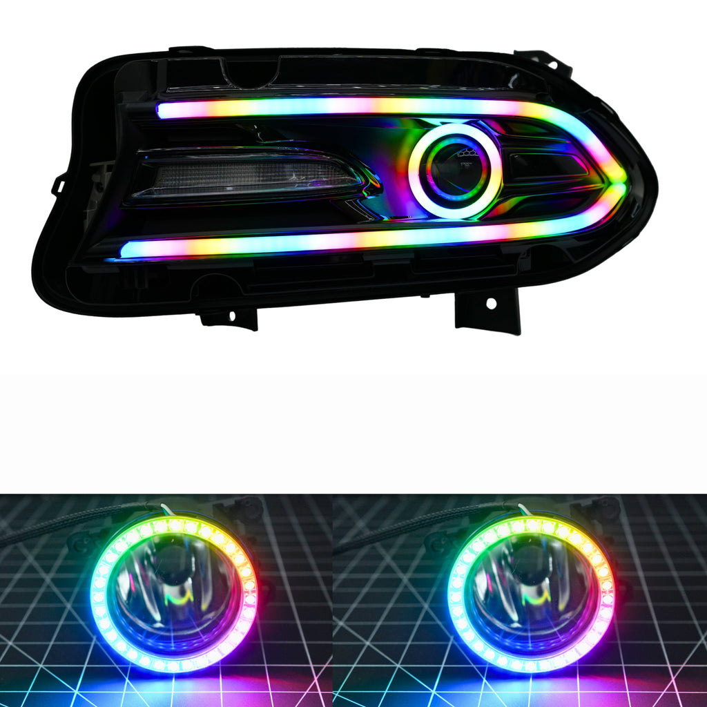 RGB Halo Kits E17 | B10 | B1 | B31 | B34 | A23 | A21 | P2 - BX12 Dodge Charger Flow Series DRL Boards 2.0 | Diffused LED (2015-2023)