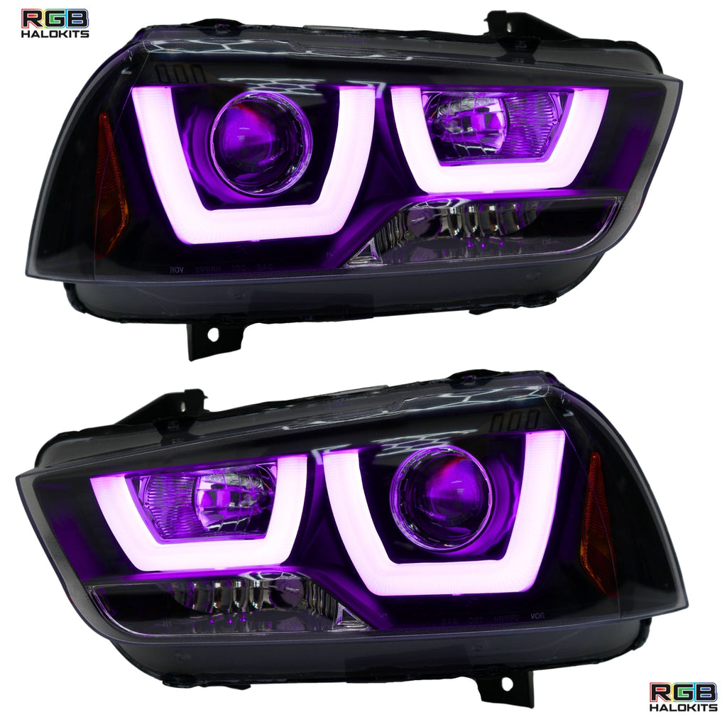 RGB Halo Kits Dodge Charger Flow Series DRL Boards (for 2011-2014 Spec-D Headlights)