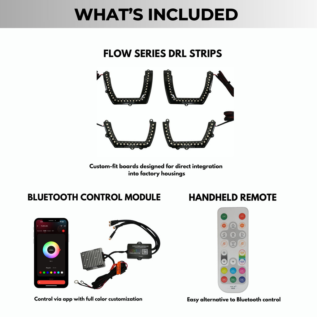 RGB Halo Kits Dodge Charger Flow Series DRL Boards (for 2011-2014 Spec-D Headlights)