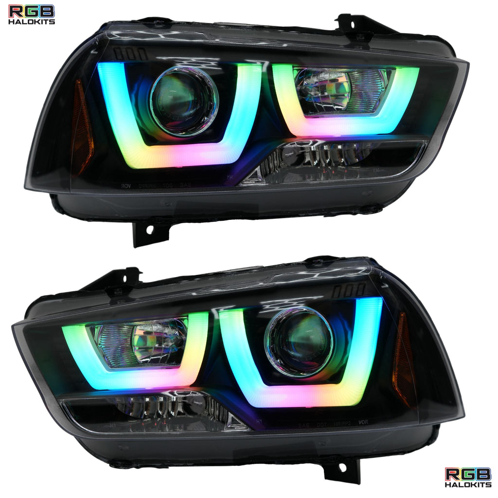 RGB Halo Kits Dodge Charger Flow Series DRL Boards (for 2011-2014 Spec-D Headlights)