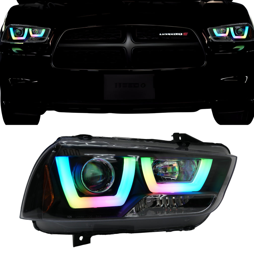 RGB Halo Kits Dodge Charger Flow Series DRL Boards (for 2011-2014 Spec-D Headlights)