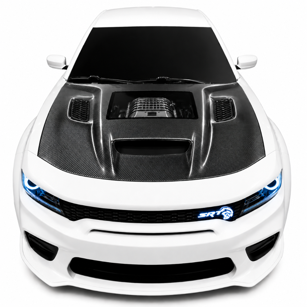 Dodge Charger Red Eye window hood in carbon fiber for 2015-2023 Charger SRT Hellcat Scat Pack and SRT 392 models