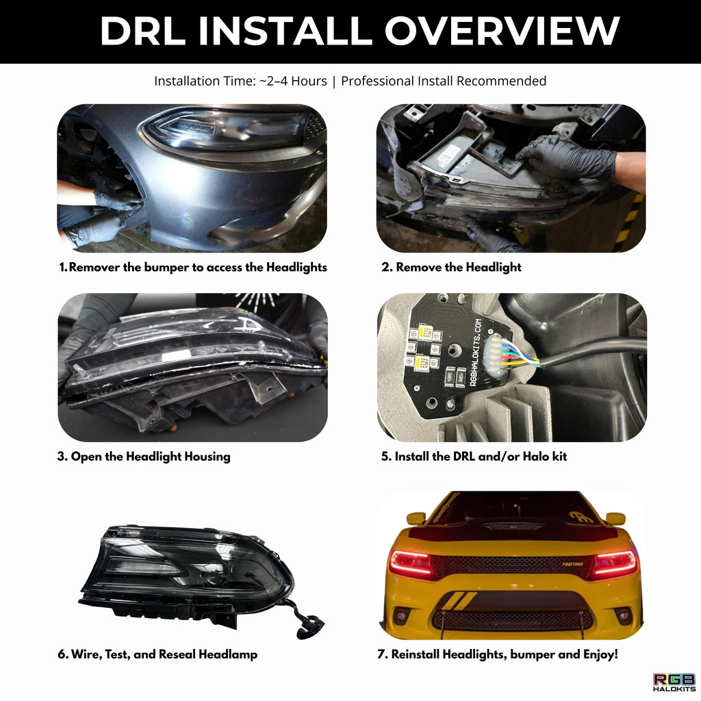 RGB Halo Kits Dodge Charger RGBWA DRL Boards (2015-2023)