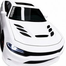 Load image into Gallery viewer, Vented carbon fiber hood upgrade for Dodge Charger performance builds