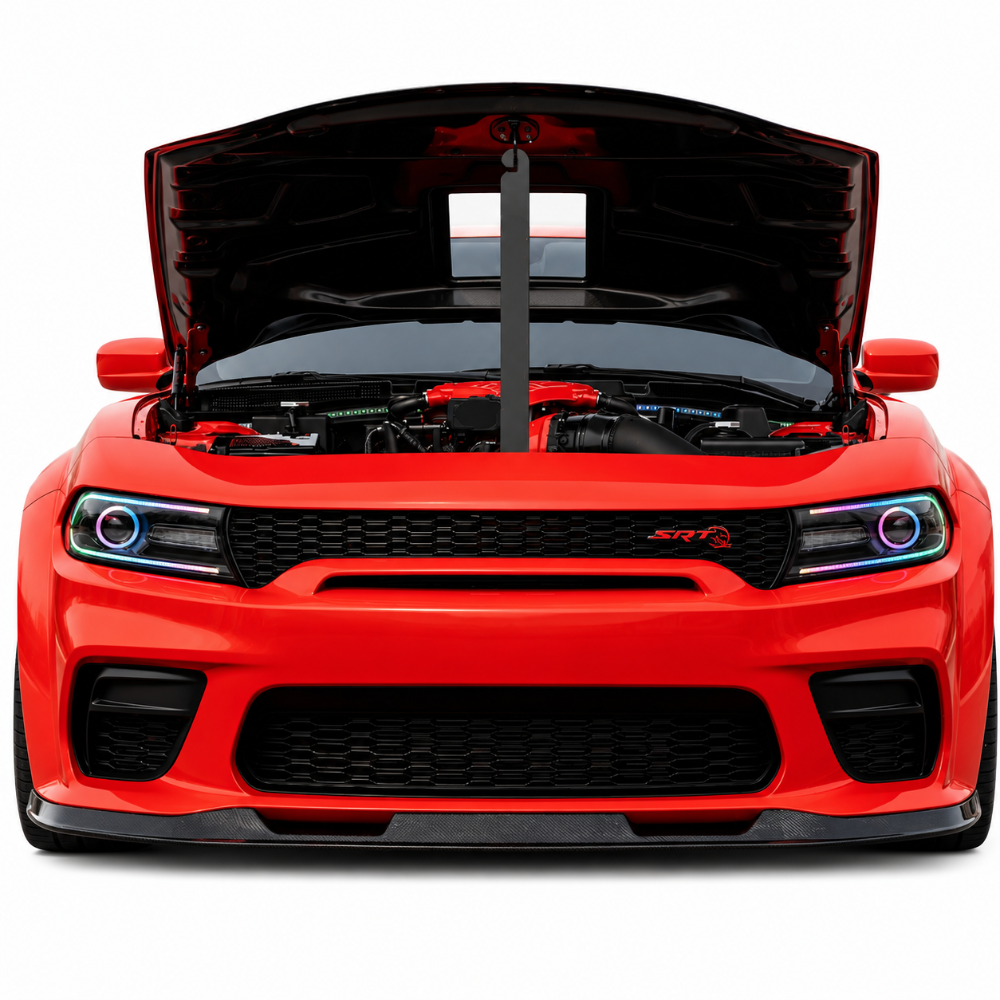 Carbon fiber option for Black Ops Dodge Charger Widebody front splitter