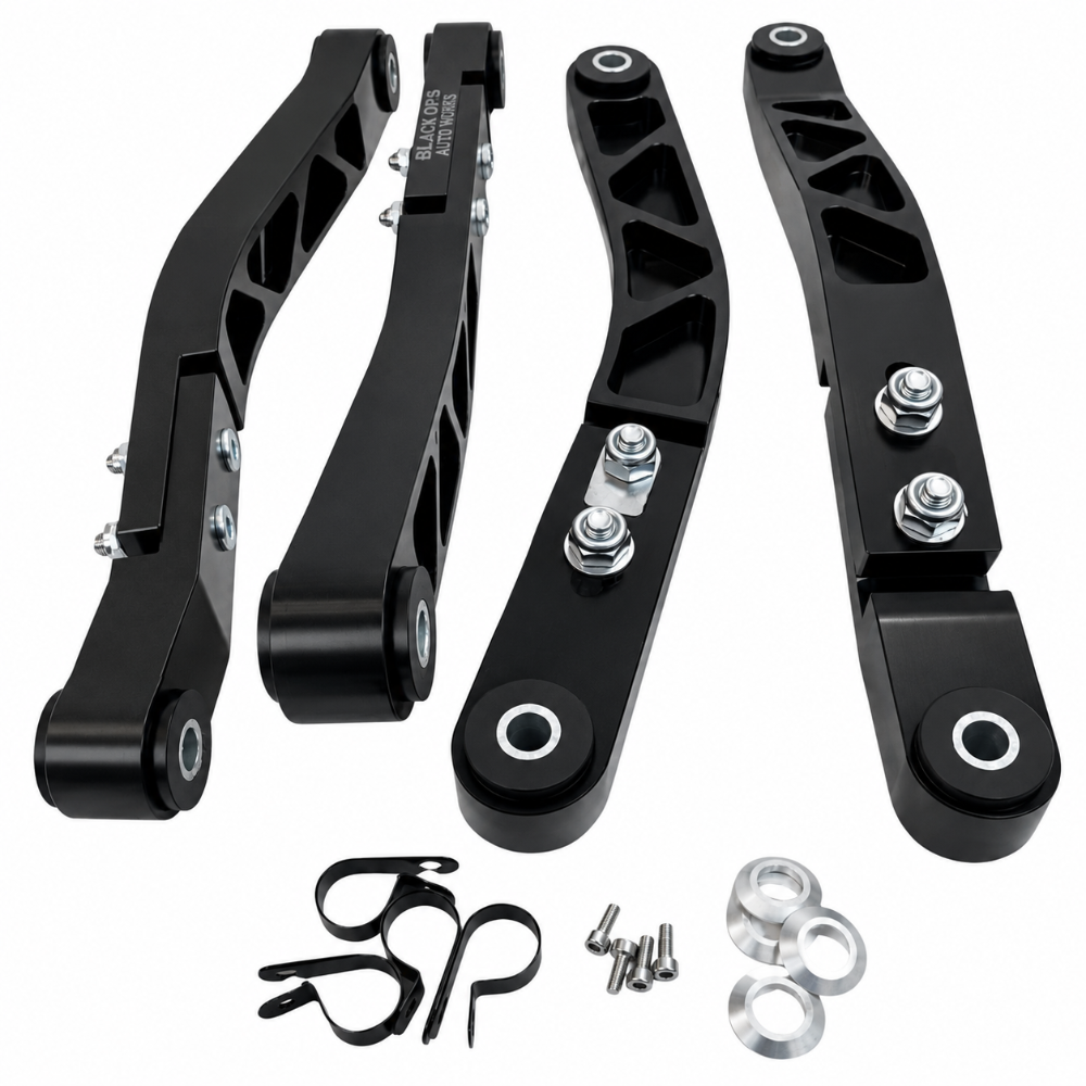 Billet adjustable rear control arms for Dodge Durango with camber and toe adjustment