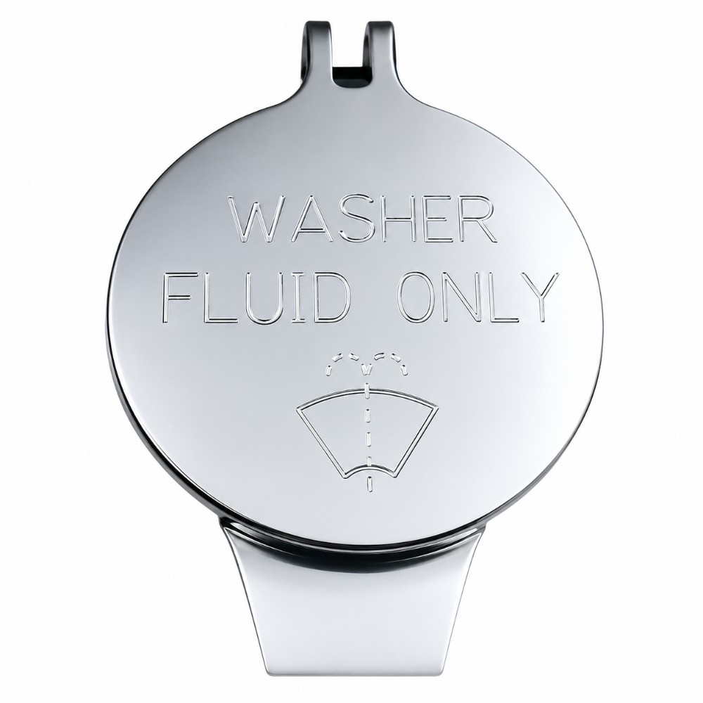 Billet aluminum washer fluid reservoir cap for Dodge Jeep Chrysler and Ram engine bays