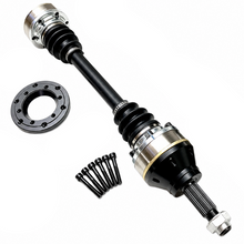 Load image into Gallery viewer, Driveshaft Shop RA8012X5 Nissan Skyline GT-R left rear axle with CV joints and mounting hardware.