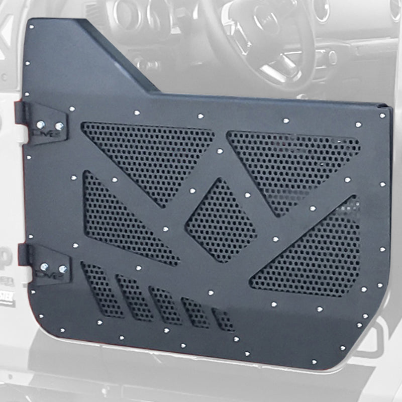 DV8 18-22 Jeep 4 Door JL/JT Aluminum Half Doors with Perforated Mesh Rear-Doors-DV8 Offroad-756519637984-