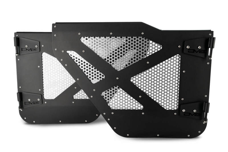 DV8 18-22 Jeep 4 Door JL/JT Aluminum Half Doors with Perforated Mesh Rear-Doors-DV8 Offroad-756519637984-