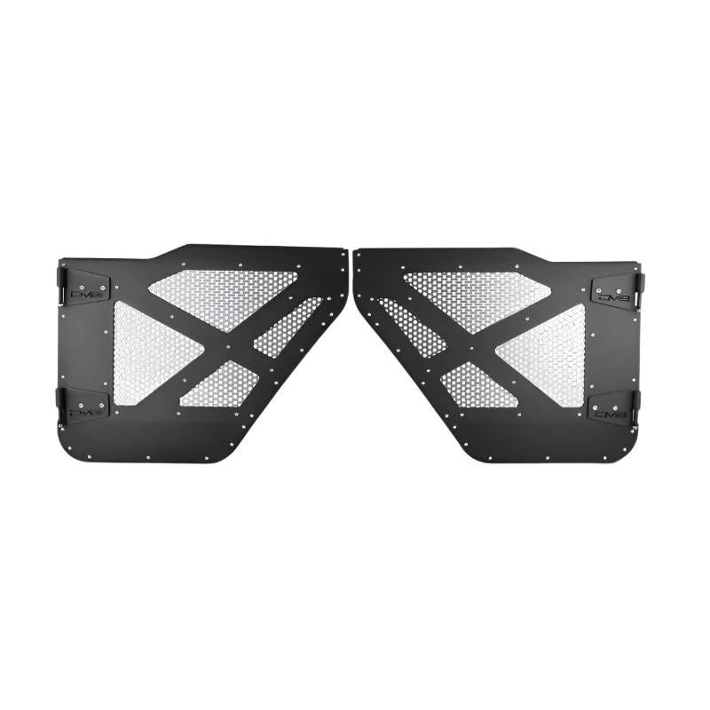 DV8 18-22 Jeep 4 Door JL/JT Aluminum Half Doors with Perforated Mesh Rear-Doors-DV8 Offroad-756519637984-