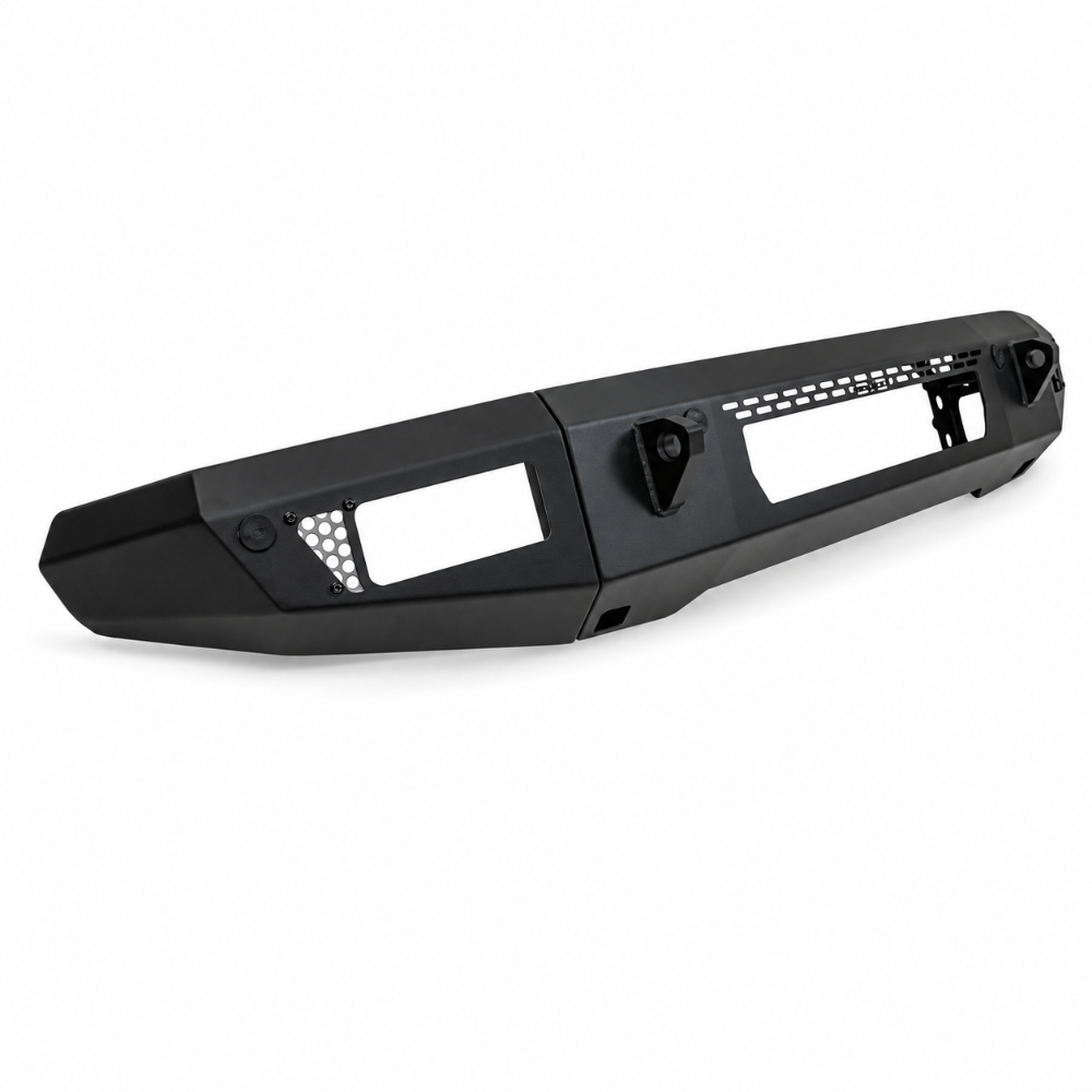 DV8 Ford Bronco front bumper designed to retain the OEM camera and parking sensors
