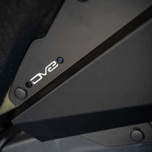 Load image into Gallery viewer, DV8 logo and dual-stage black powder-coat detail on an aluminum inner fender liner