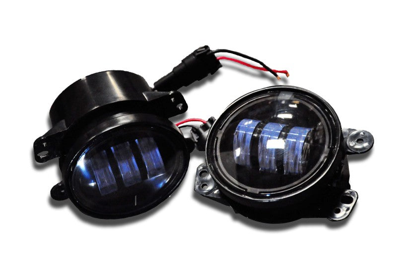 DV8 Offroad 07-18 Jeep Wrangler JK 4in 30W LED Replacement Fog Lights - Black Ops Auto Works