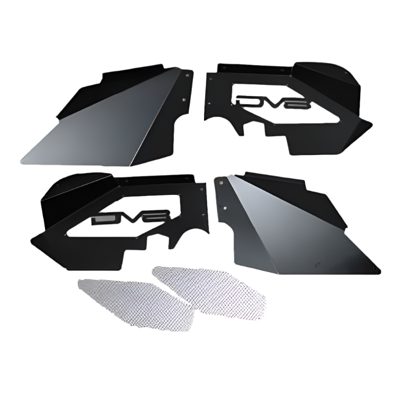 DV8 Offroad 07-18 Jeep Wrangler JK Front Aluminum Inner Fender - Black - Black Ops Auto Works