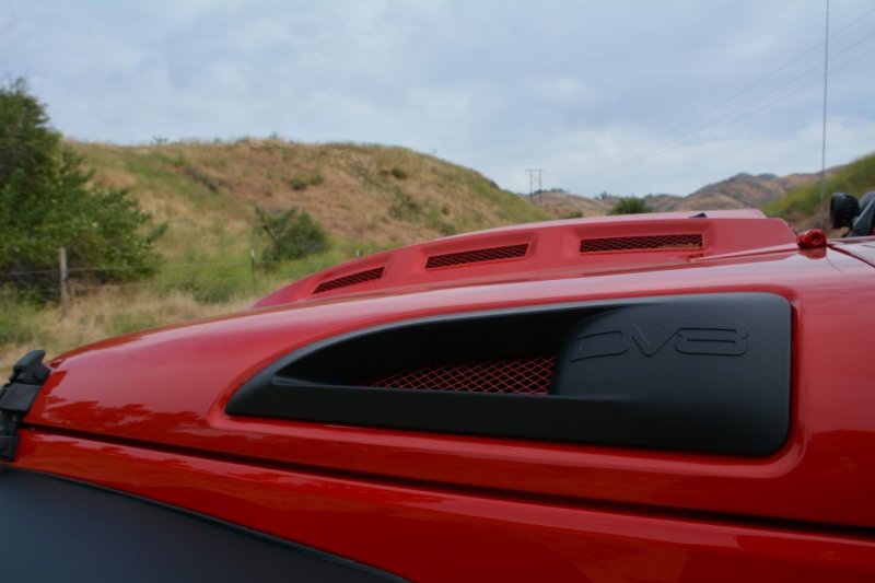 DV8 Offroad 07-18 Jeep Wrangler JK Metal Heat Dispersion Hood - Primer Black - Black Ops Auto Works