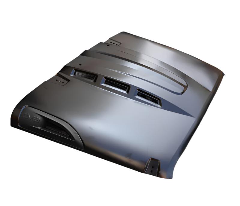 DV8 Offroad 07-18 Jeep Wrangler JK Metal Heat Dispersion Hood - Primer Black - Black Ops Auto Works