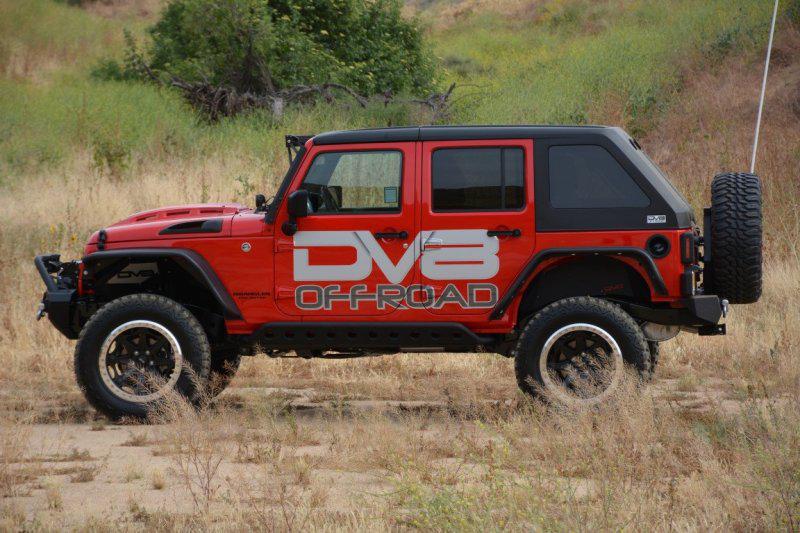 DV8 Offroad 07-18 Jeep Wrangler JK Metal Heat Dispersion Hood - Primer Black - Black Ops Auto Works