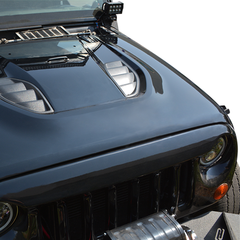 DV8 Offroad 07-18 Jeep Wrangler JK Rubicon 10th Anniversary Replica Hood - Black Ops Auto Works