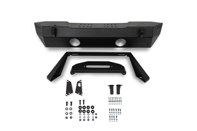 DVEFBJL-06-DV8 Offroad 07-23 Jeep Wrangler/Gladiator JT/JK/JL FS-25 Stubby Front Bumper w/Plated Bull Bar-Bumpers - Steel-DV8 Offroad