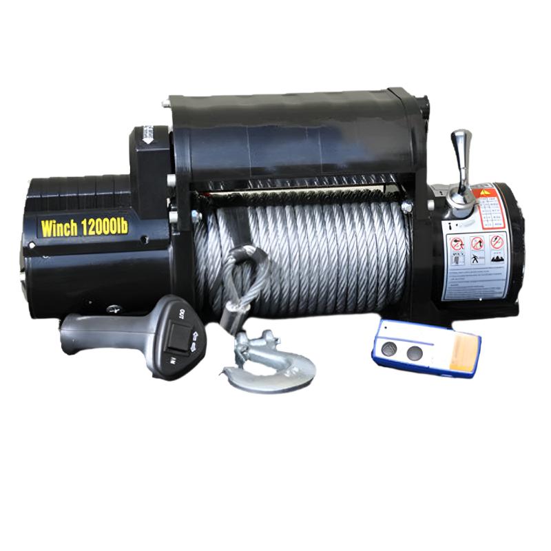 DV8 Offroad 12000 LB Winch w/ Steel Cable & Wireless Remote - Black - Black Ops Auto Works