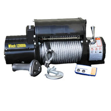Load image into Gallery viewer, DV8 Offroad 12000 LB Winch w/ Steel Cable &amp; Wireless Remote - Black - Black Ops Auto Works