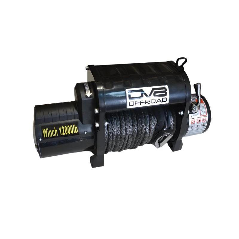 DV8 Offroad 12000 LB Winch w/ Synthetic Line & Wireless Remote - Black - Black Ops Auto Works