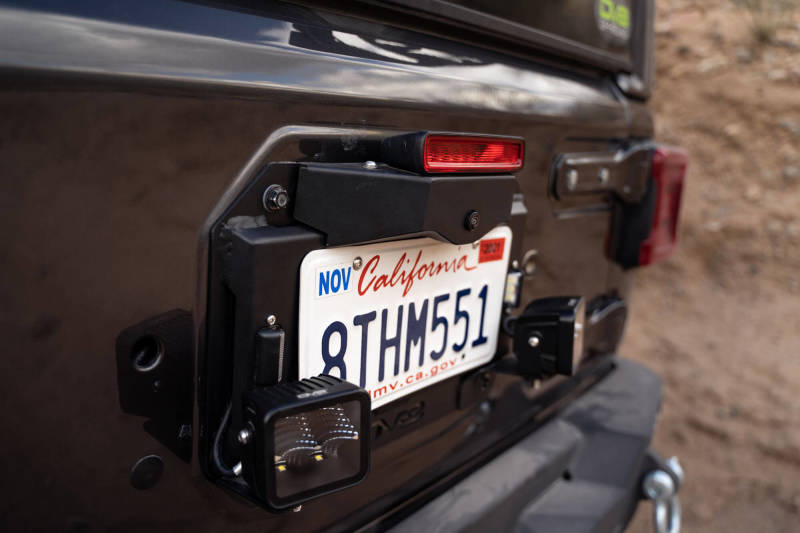 DV8 Offroad 18-22 Jeep Wrangler JL Spare Tire Delete Kit w/Light Mounts - Black Ops Auto Works