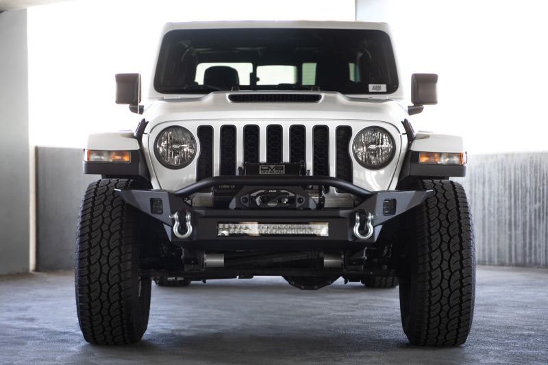 DV8 Offroad 18-23 Jeep Wrangler JL / 20-23 Jeep Gladiator JT FS-7 Mid-Width Winch Front Bumper-Bumpers - Steel-DV8 Offroad-810087812577-