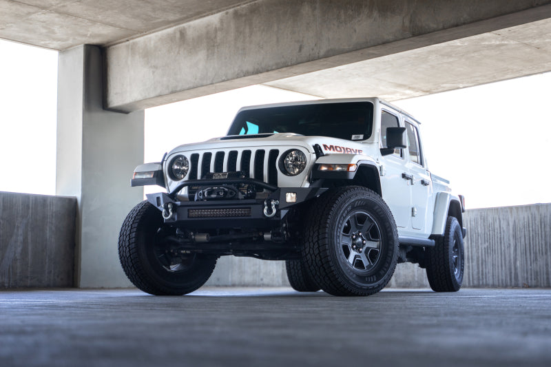 DV8 Offroad 18-23 Jeep Wrangler JL / 20-23 Jeep Gladiator JT FS-7 Mid-Width Winch Front Bumper-Bumpers - Steel-DV8 Offroad-810087812577-